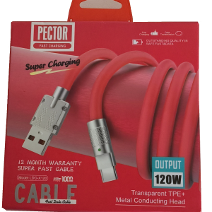 کابل شارژ PECTOR TYPE C سیلیکونی پکتور قابلیت این را دارد تا انتقال داده با سرعت بالا و تجربه شارژ فوق العاده سریع با کابل Type C را برای شما فراهم سازد. این کابل از جنس سیلیکونی بسیار با کیفیت ساخته شده و دوام بالایی دارد، همچنین جنس سر سوکت های این کابل فلزی و مقاوم می باشد. جنس هسته این کابل از مس است و وجود 6 مجموعه سیم مسی در این کابل باعث می شود که از شارژ سریع با سرعت 120 وات پشتیبانی کند. کابل شارژ PECTOR TYPE C می تواند تمام دستگاه هایی که دارای ورودی تایپ C هستند مانند تلفن همراه، تبلت، پاوربانک و … را شارژ کند و با اتصال به کامپیوتر اطلاعات آن را انتقال دهد. این کابل کاملا استاندارد بوده و به دلیل جلوگیری از جریانات مرتعش، در استفاده طولانی مدت به باتری دستگاه شما آسیبی نمی زند. اگر بهدنبال کابلی هستید که برای استفاده روزمره هم مرتب و هم خوشساخت به نظر برسد، کابل شارژ PECTOR TYPE C همین حس را منتقل میکند. طول 100 سانتیمتری آن برای شارژ کردن روی میز، کنار تخت یا همراه داشتن در کیف، اندازهای کاربردی و متعادل میسازد.